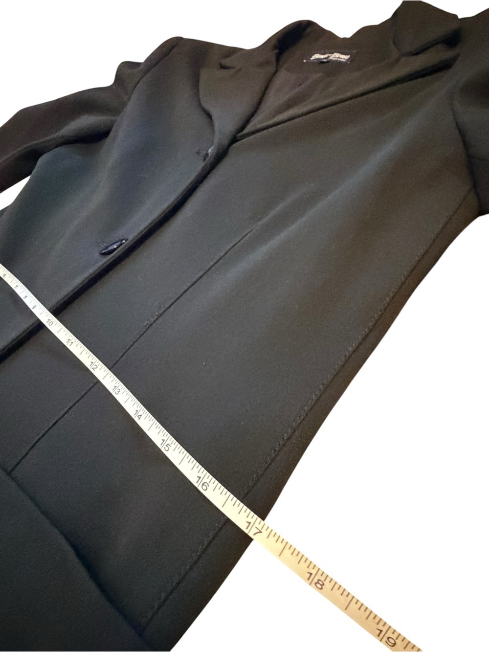 Bisou Bisou Long Black Single-Breasted Blazer/Coat - Picture 11 of 12